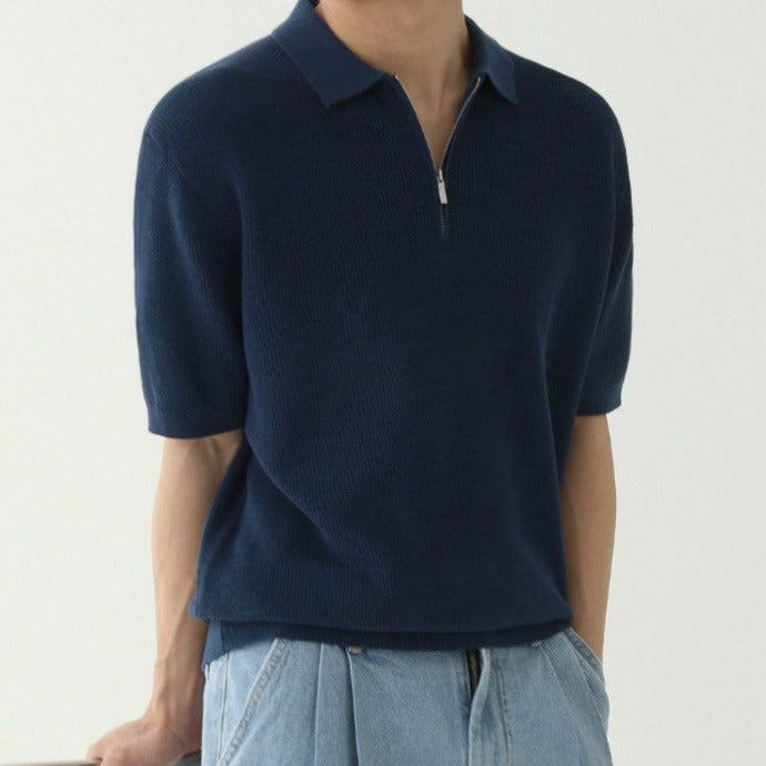Polo Uomo Elegante con Zip Moderna