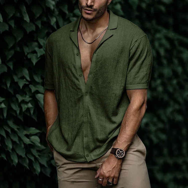 Camicia Estiva in Lino con Chiusura a Bottoni