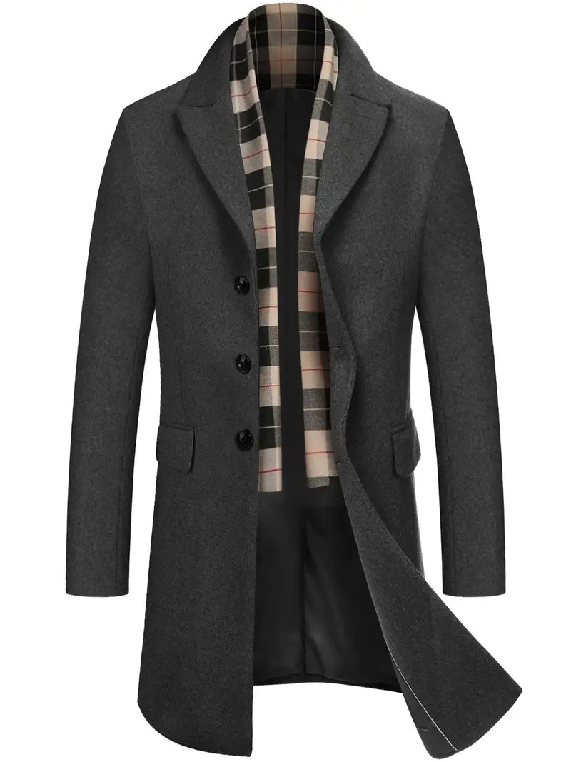 Cappotto in Lana con Collo Rimovibile