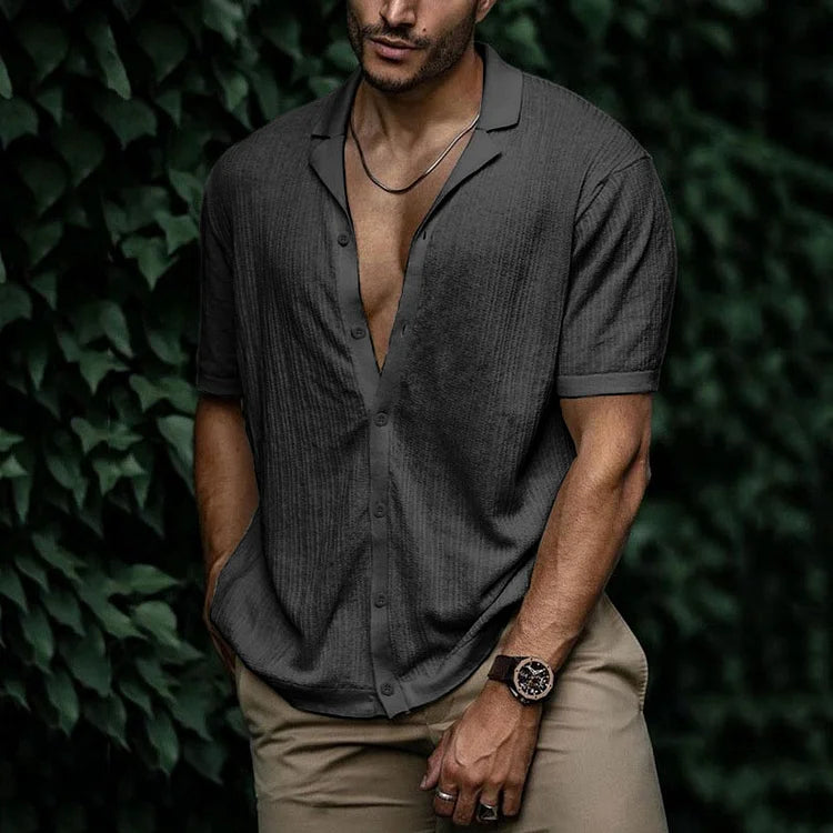 Camicia Estiva in Lino con Chiusura a Bottoni