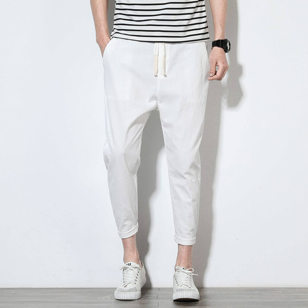 Pantaloni Bianchi in Cotone Leggero