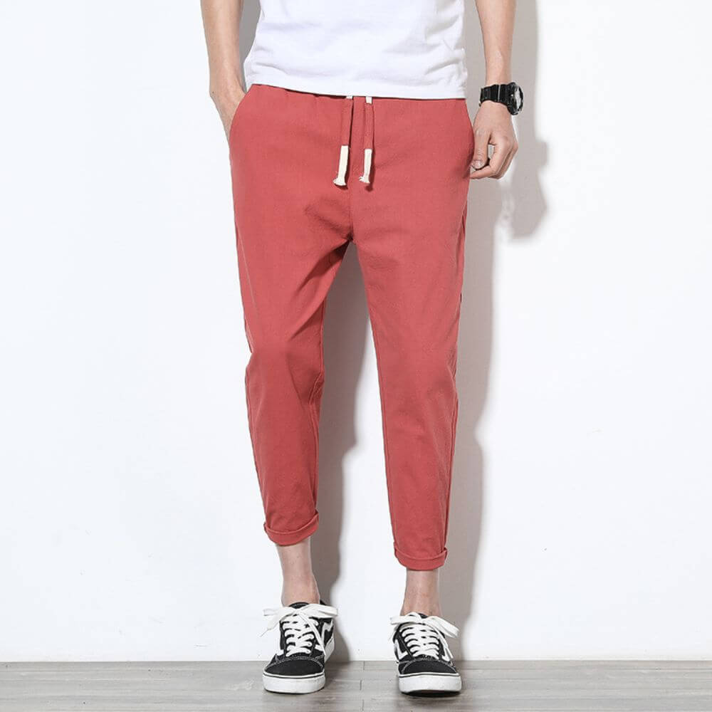 Pantaloni Leggeri in Cotone Verde