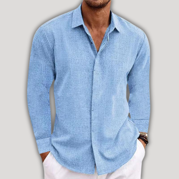 Camicia Lino Maniche Lunghe Elegante