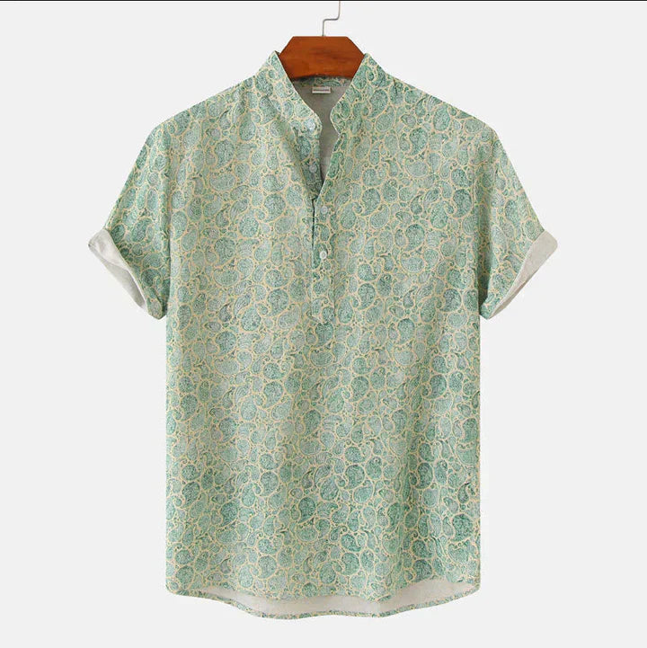Camicia Henley Stampata Elegante