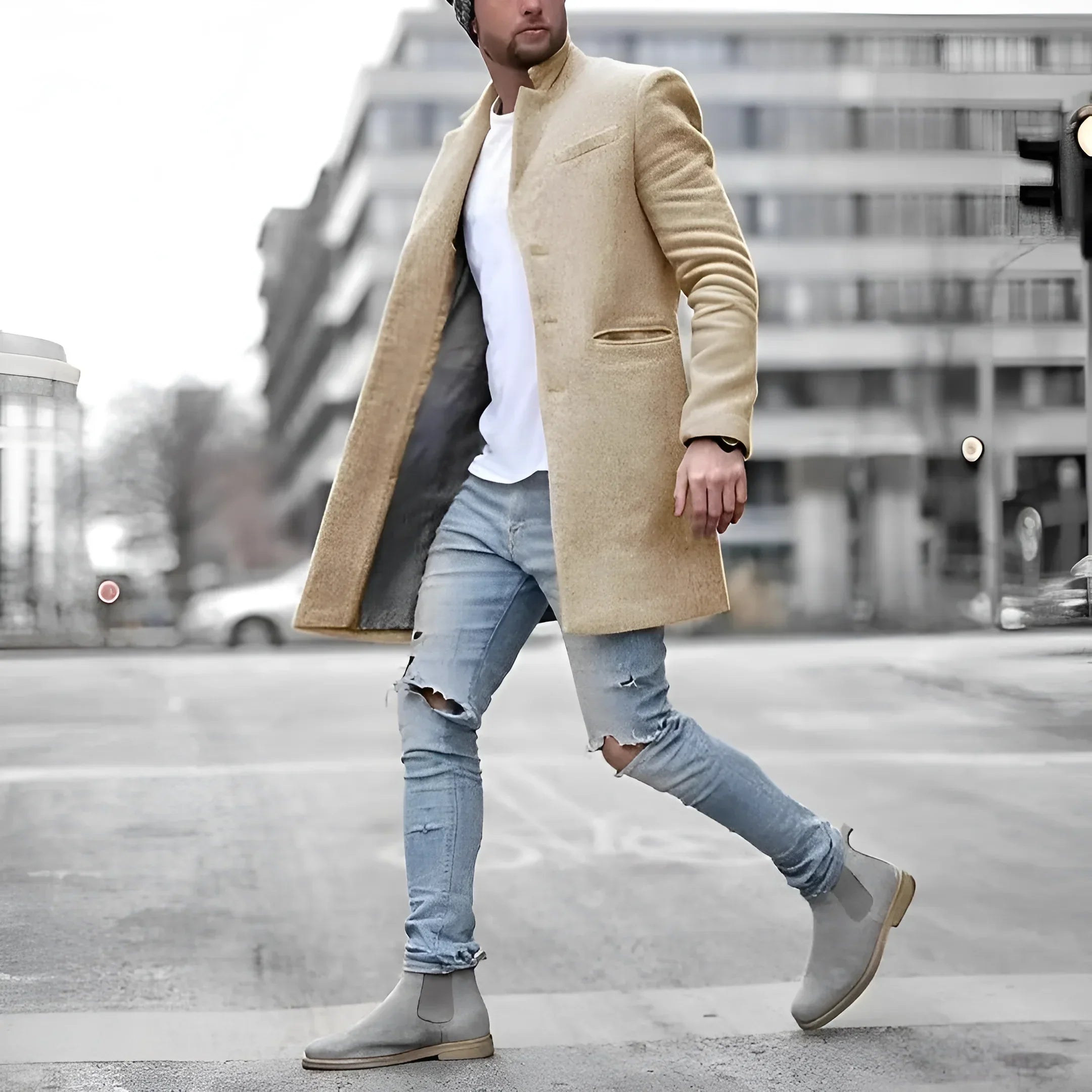 Cappotto lungo elegante in lana