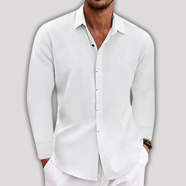 Camicia Lino Maniche Lunghe Elegante