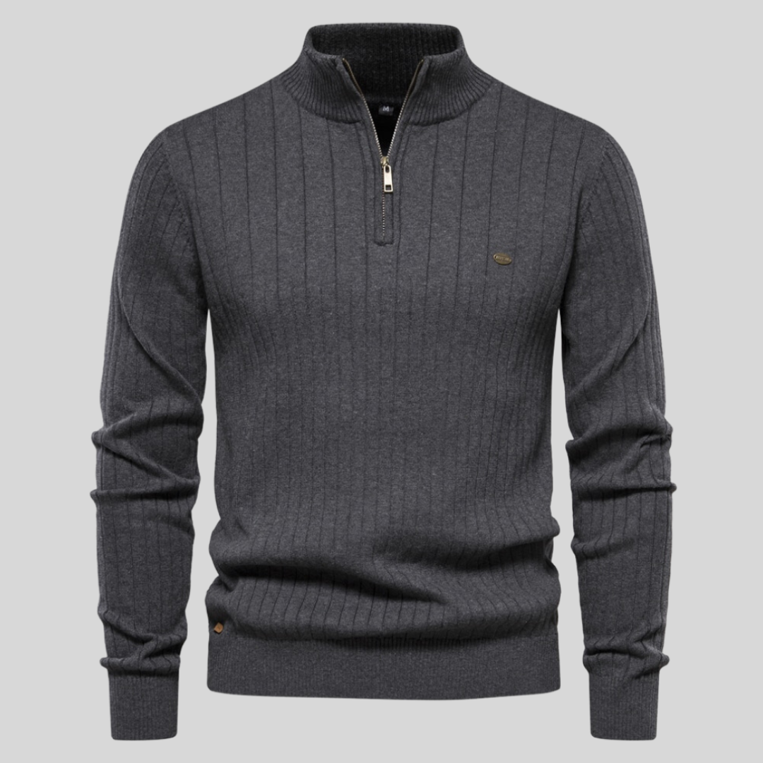 Felpa uomo con zip mezza lunghezza