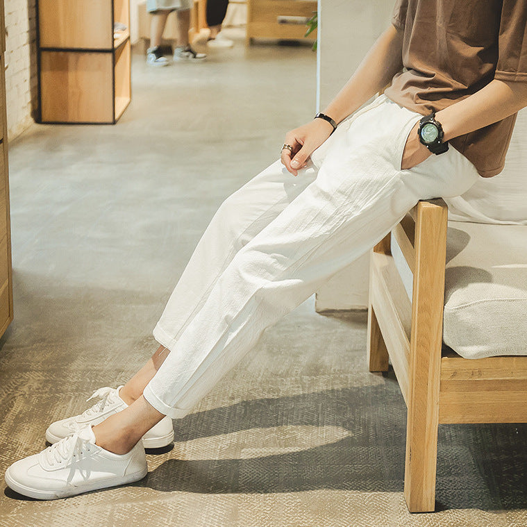Pantaloni Bianchi in Cotone Leggero