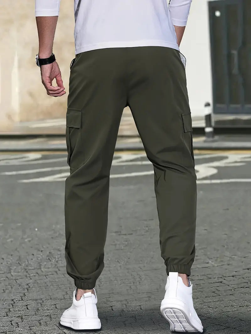 Pantaloni Trendy in Tinta Unita con Tasche Laterali