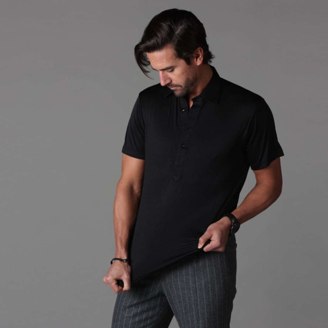 Camicia Elegante Nera Uomo Slim Fit