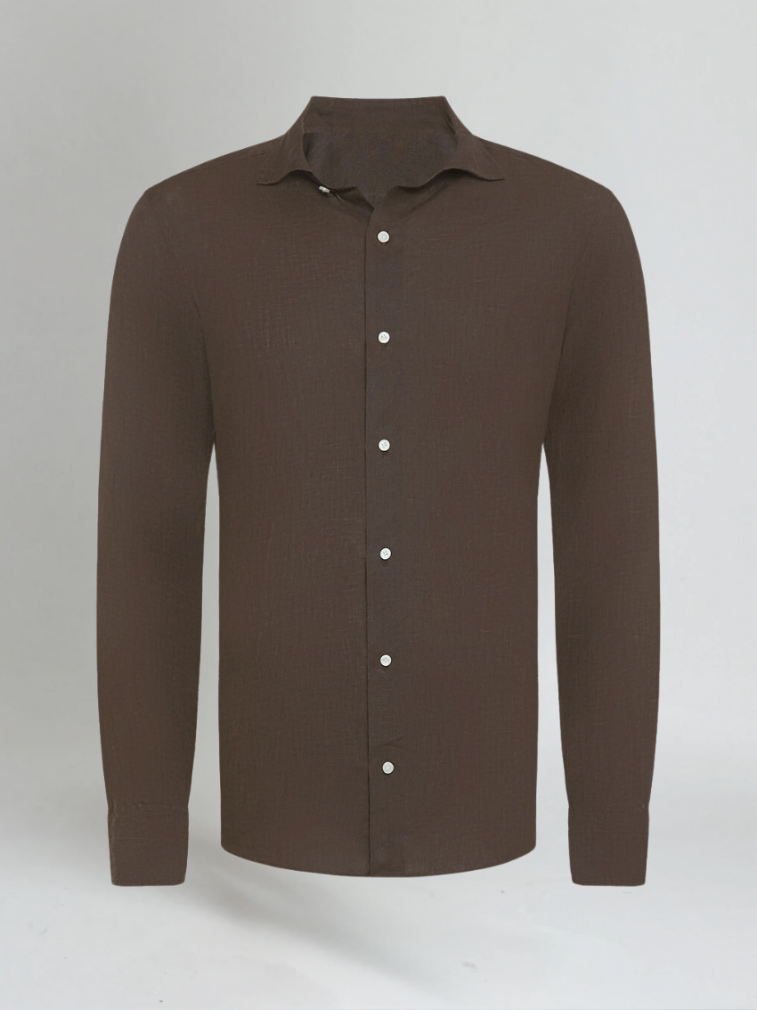 Camicia Lino Bianco Vestibilità Comoda