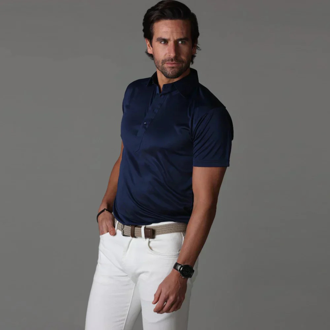 Camicia Aderente Elegante Blu Marino