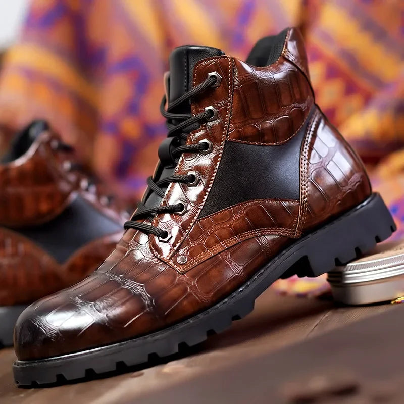 Alessandro | Stivaletti eleganti in pelle di coccodrillo per uomo
