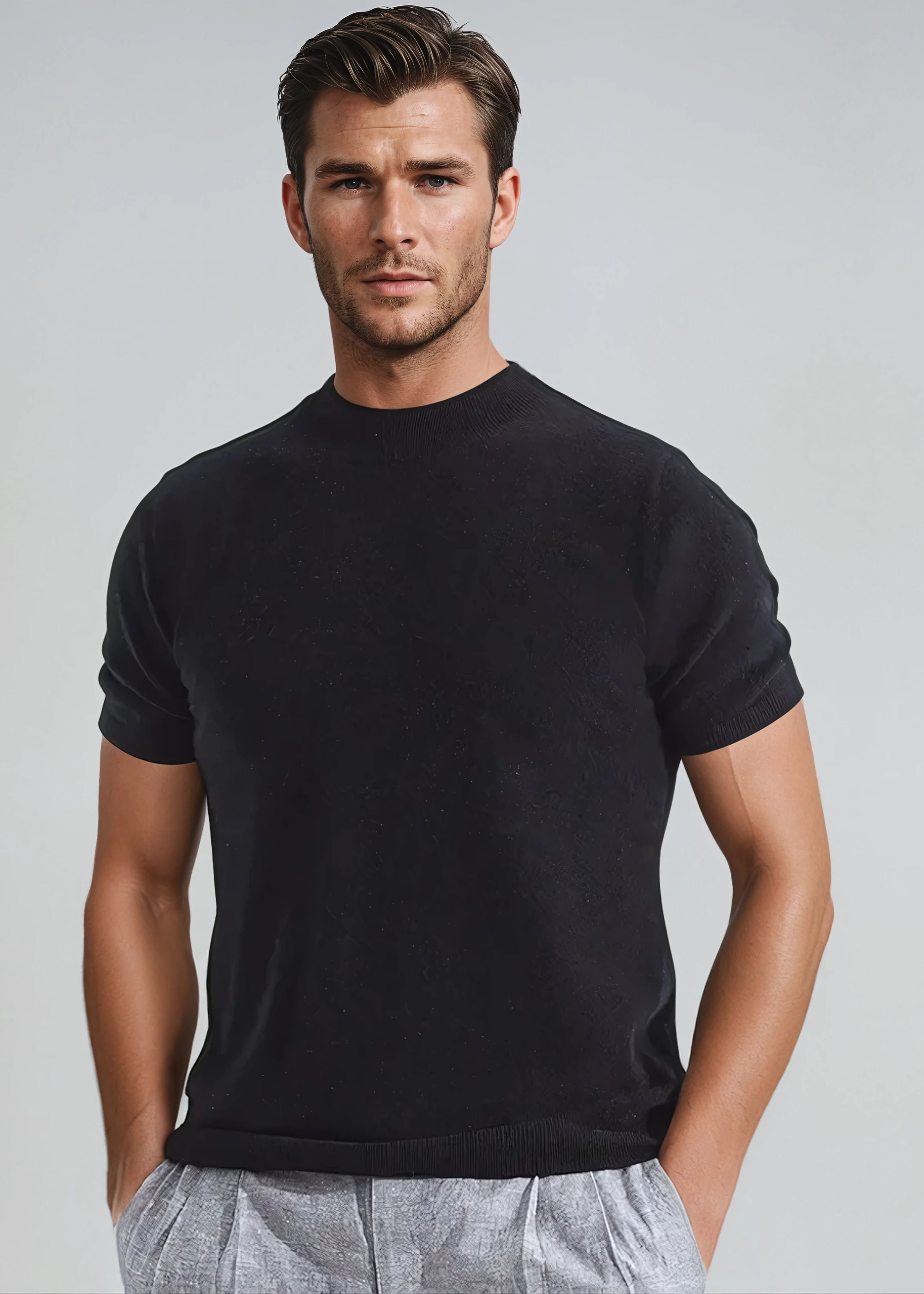 Maglietta Cashwool Nera di Lusso