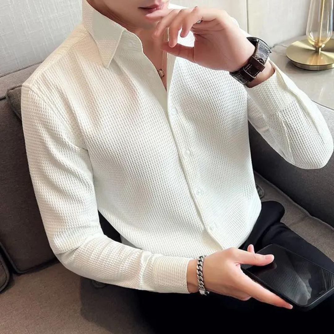 Camicia a Maniche Lunghe Fit Nido d'Ape