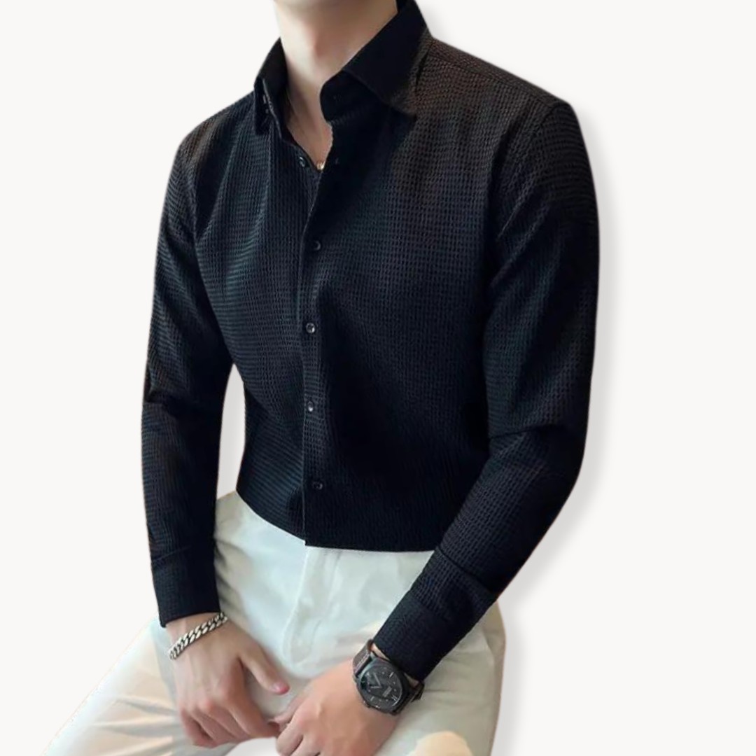 Camicia a Maniche Lunghe Fit Nido d'Ape