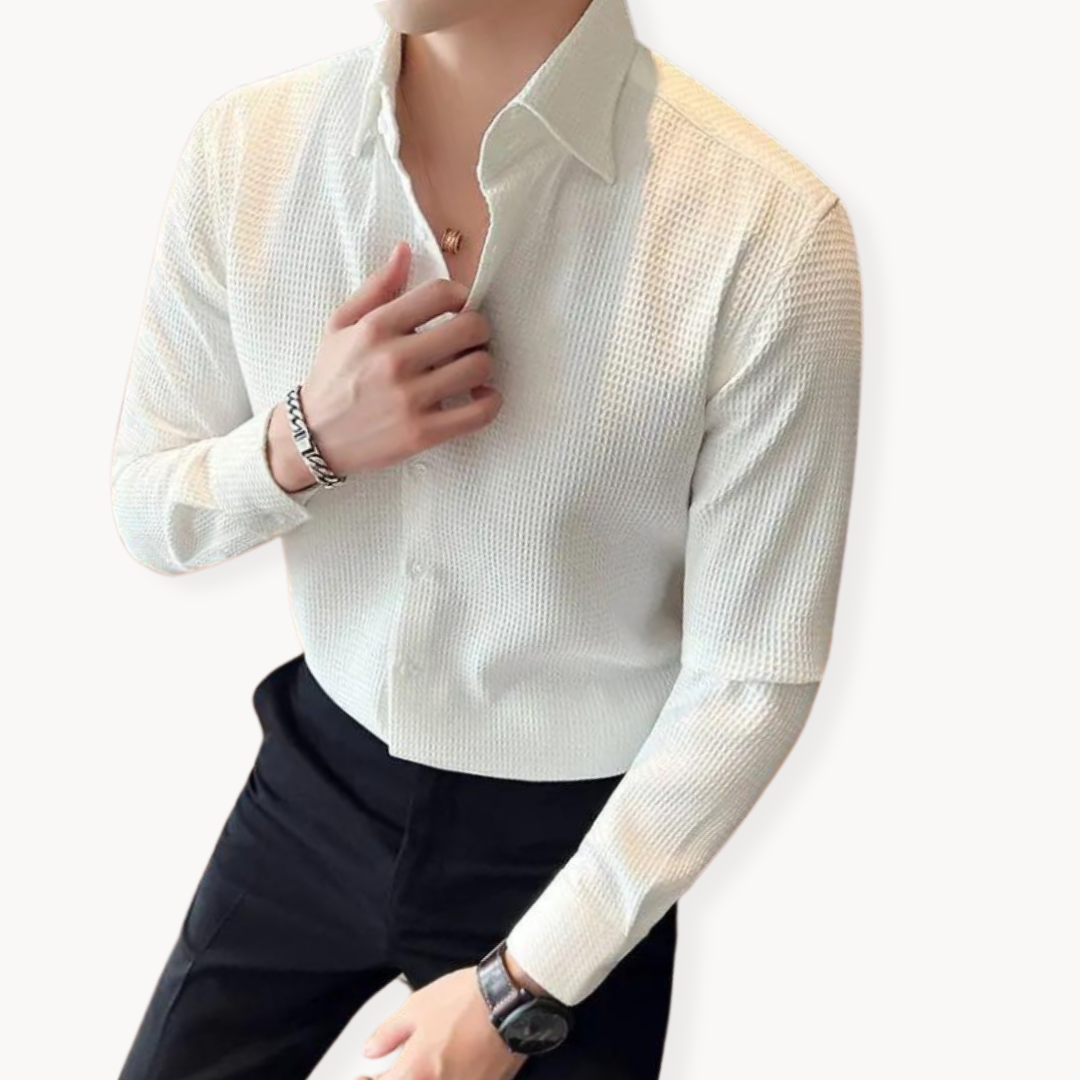 Camicia a Maniche Lunghe Fit Nido d'Ape