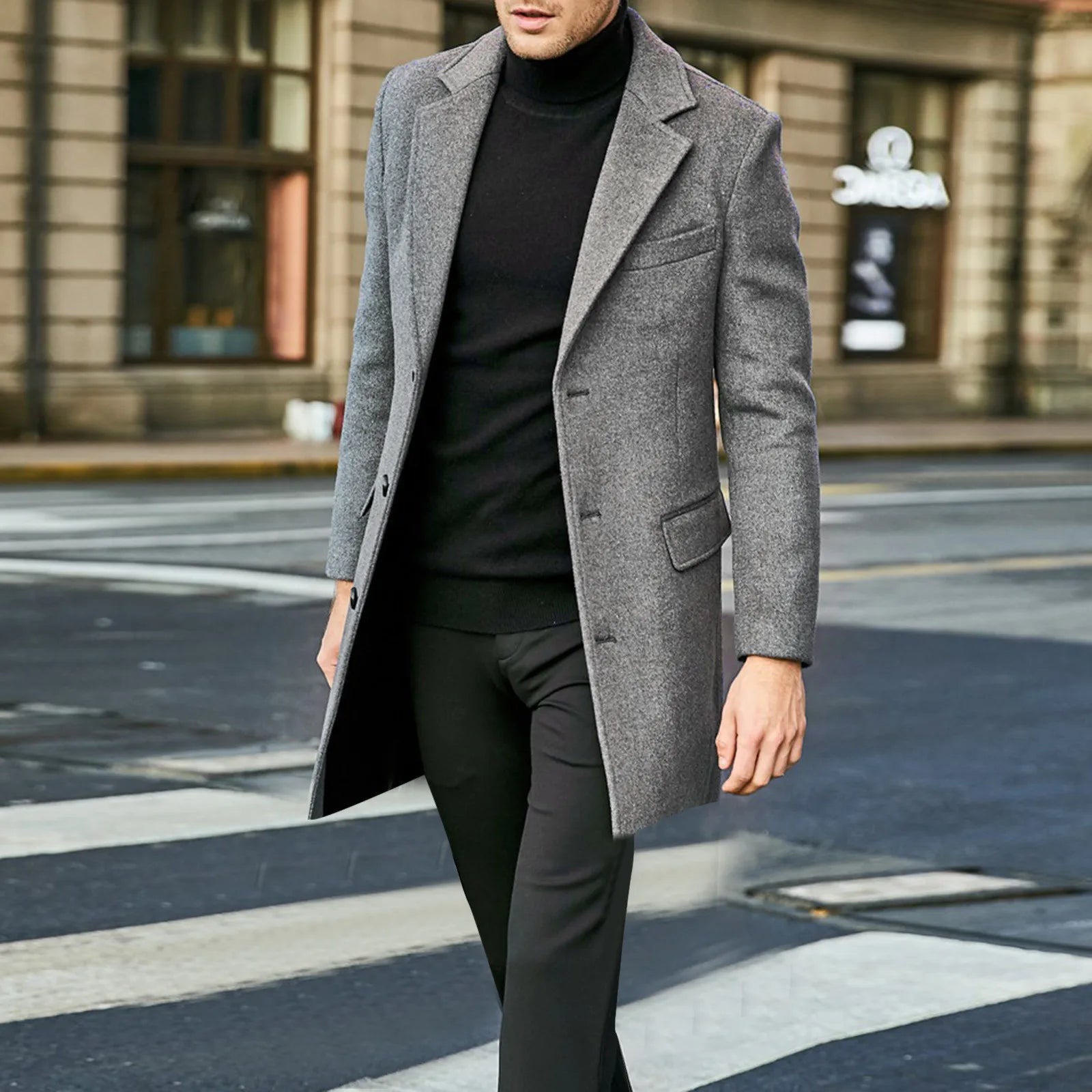 Giovanni | Cappotto monopetto da uomo con revers