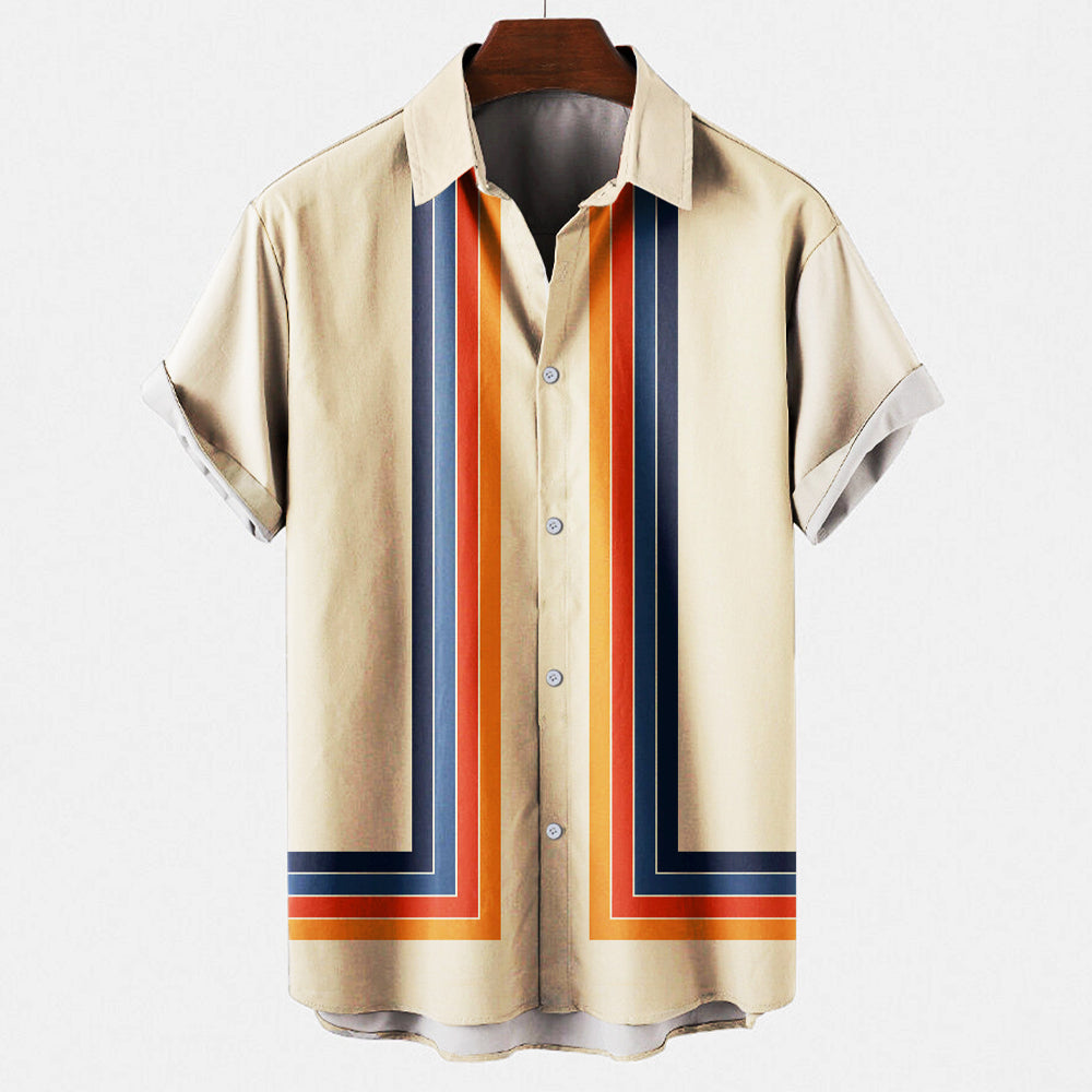 Camicia  | Retro | Taglio Largo | Maniche Corte | Camicia a Bottoni