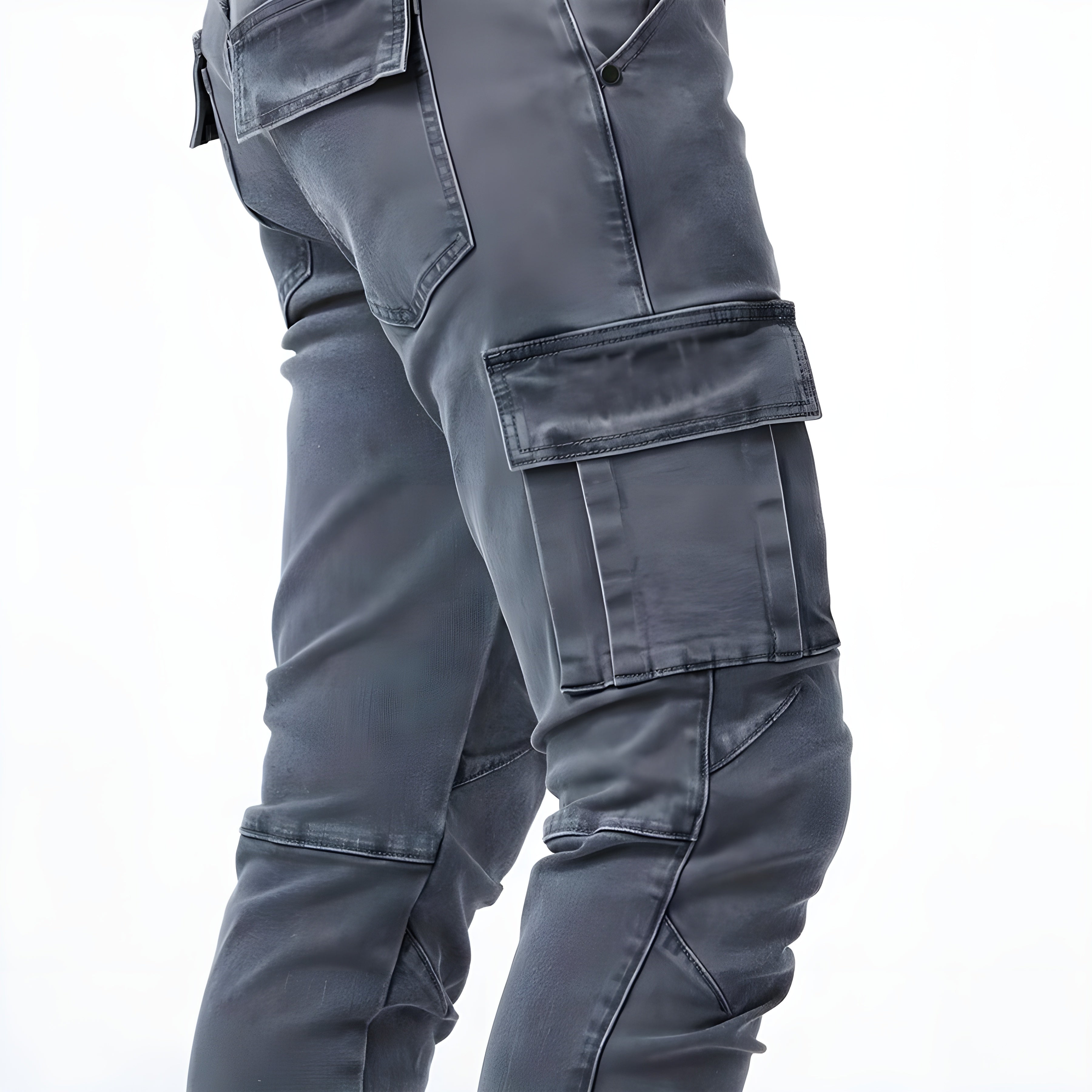 Pantaloni cargo elasticizzati in denim