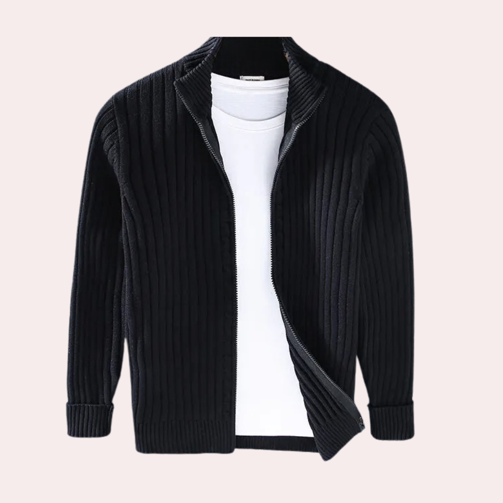 Roberto | Cardigan moderno con zip per uomo