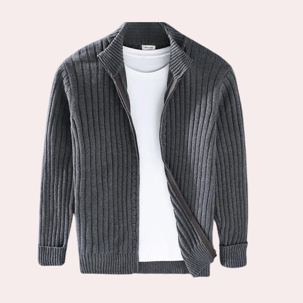Roberto | Cardigan moderno con zip per uomo