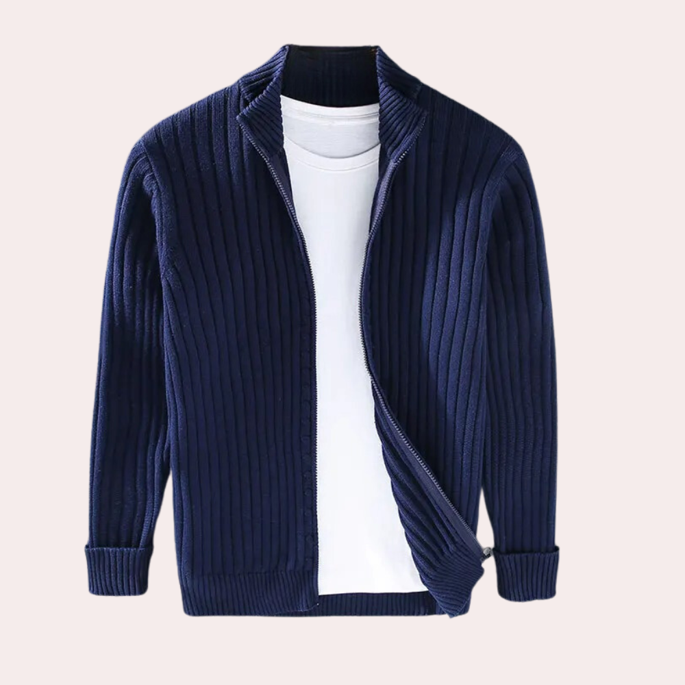 Roberto | Cardigan moderno con zip per uomo