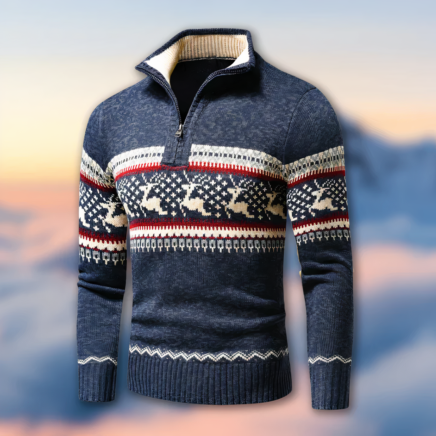 Felpa mezza zip uomo casual
