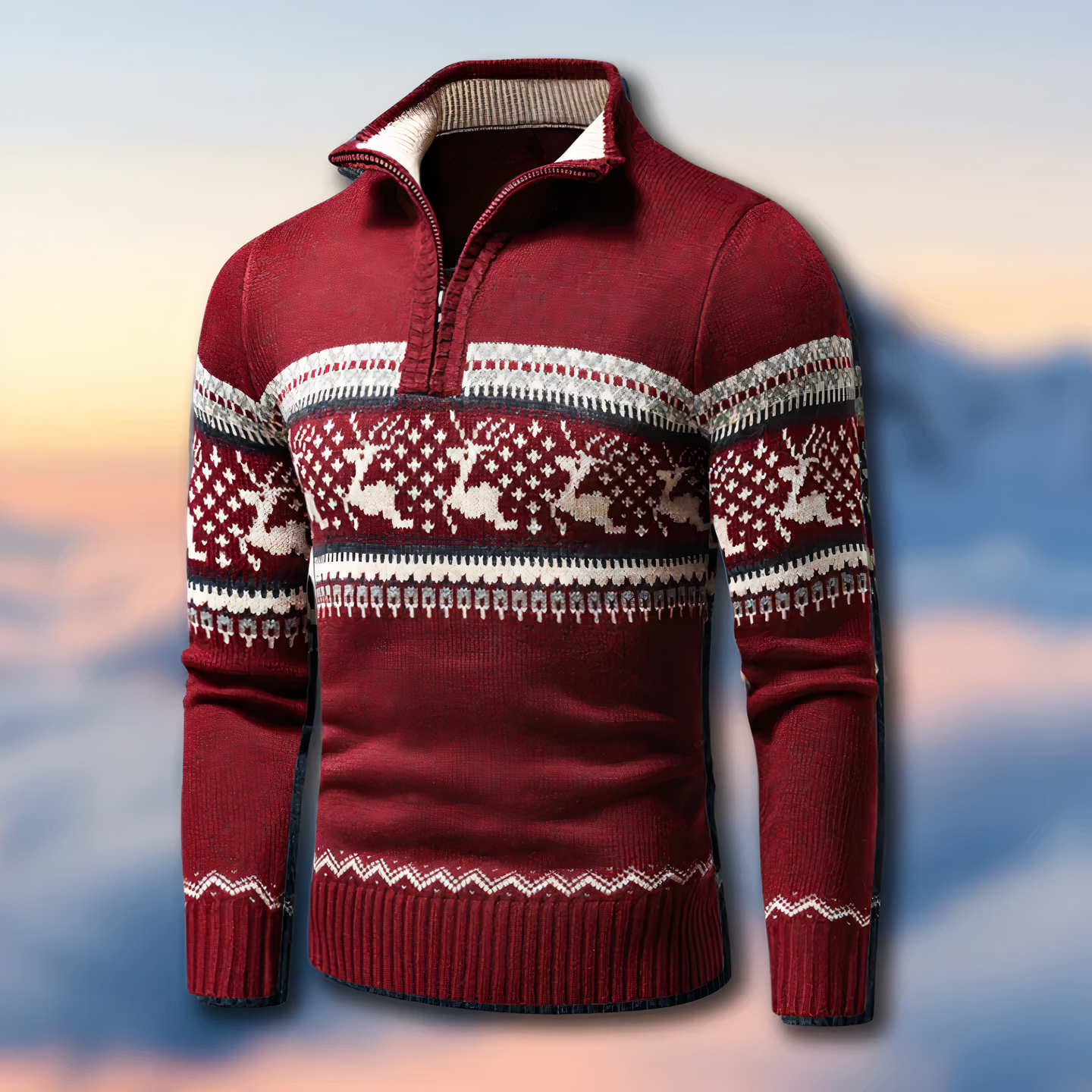 Felpa mezza zip uomo casual