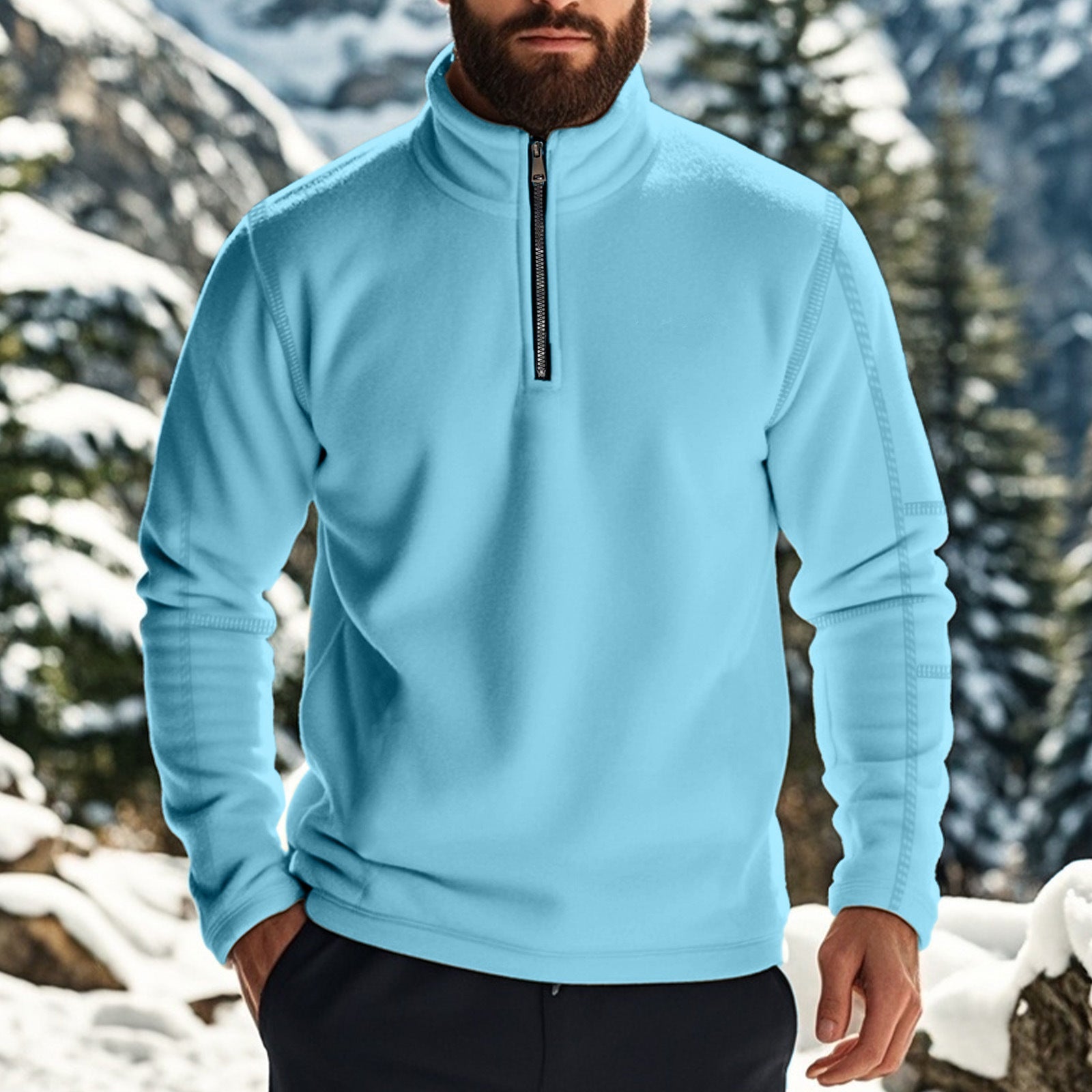 Salvatore | Felpa con zip in pile per uomo