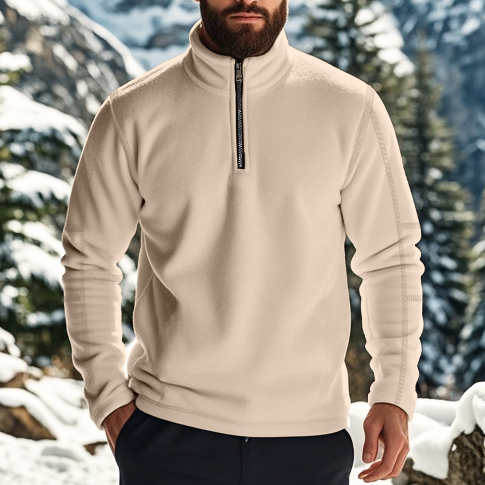 Salvatore | Felpa con zip in pile per uomo