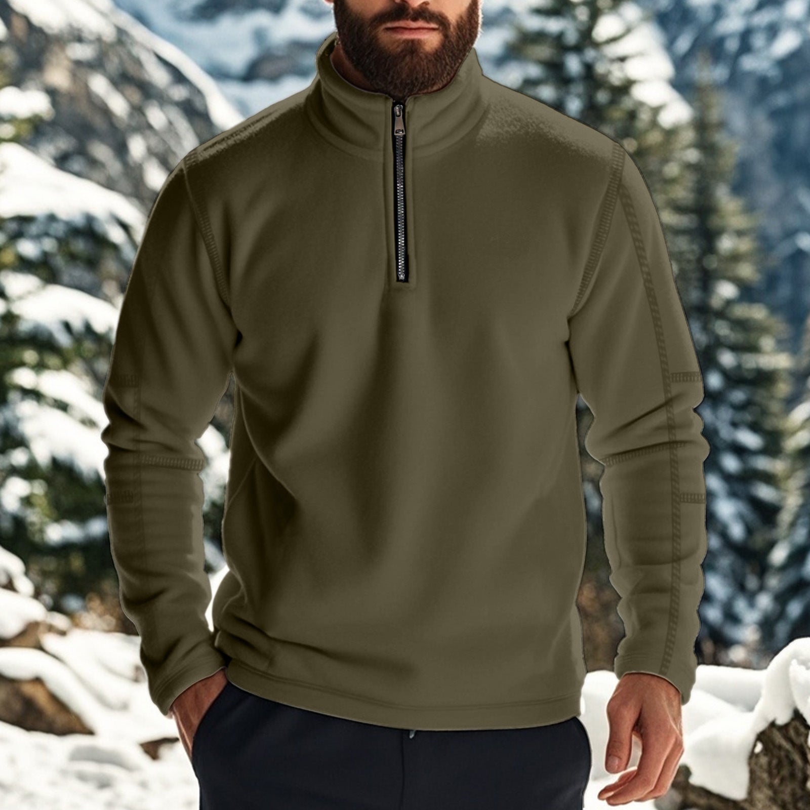 Salvatore | Felpa con zip in pile per uomo