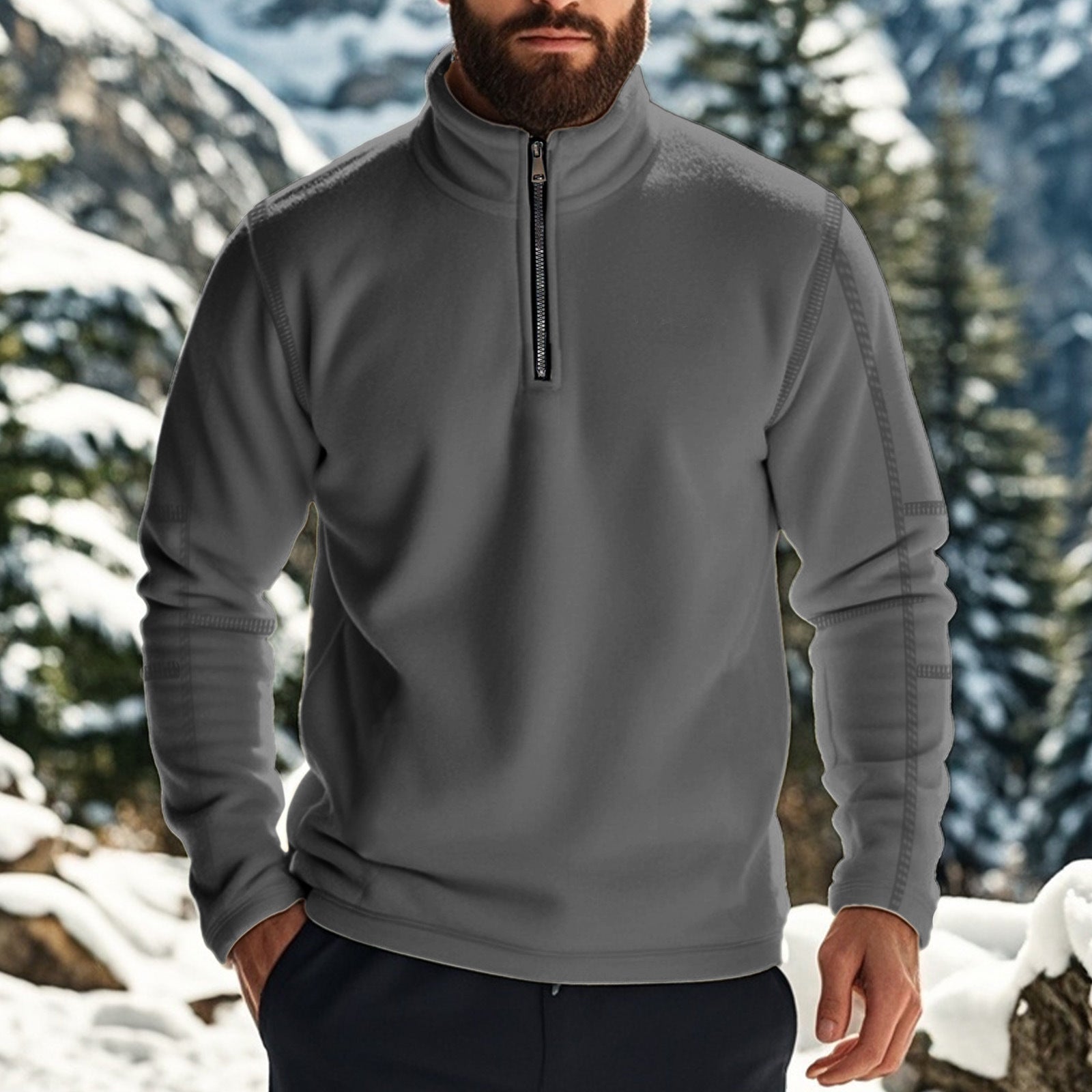 Salvatore | Felpa con zip in pile per uomo