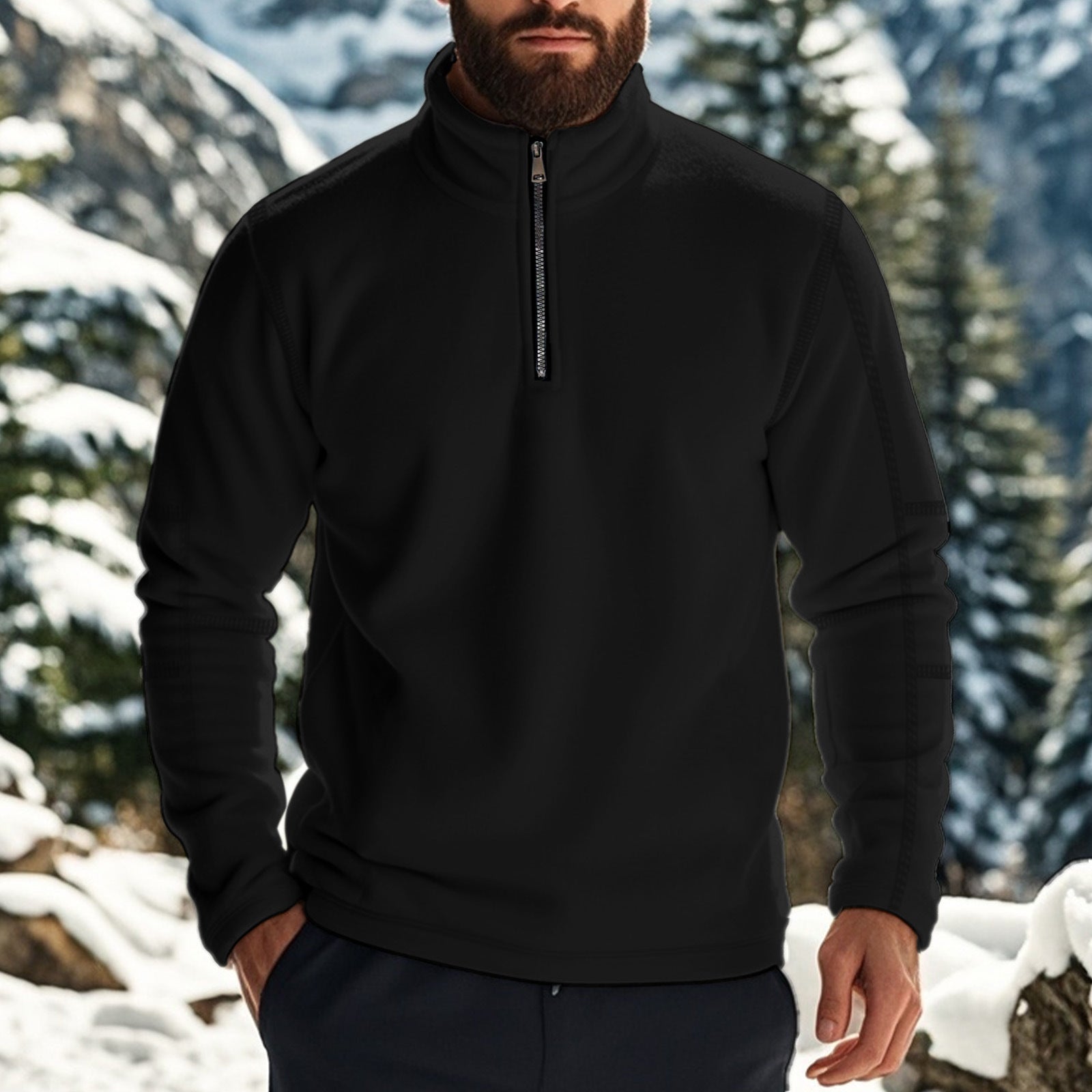Salvatore | Felpa con zip in pile per uomo
