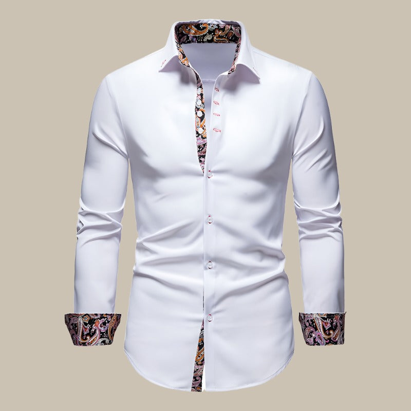 Elegante Camicia  con Stampa Floreale all'Interno