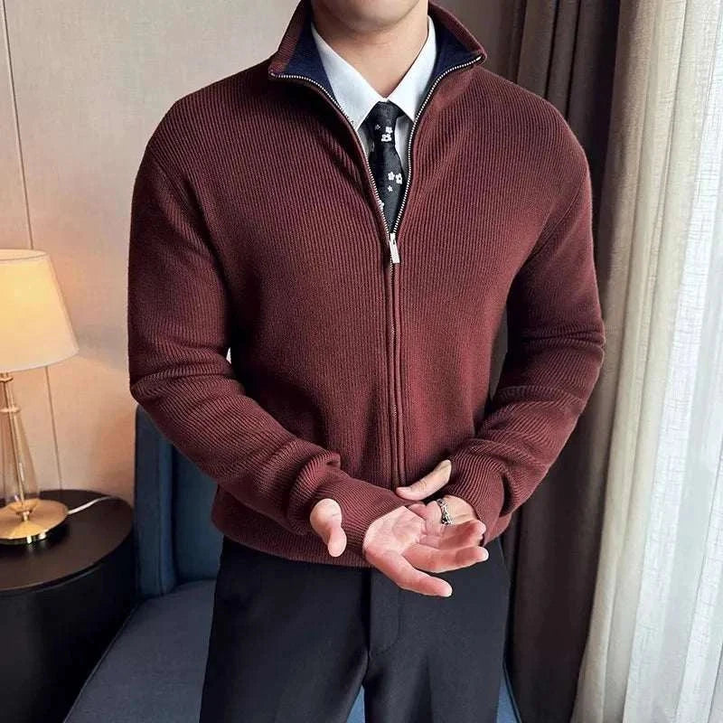 Lorenzo | Cardigan con cerniera lavorato a maglia per uomo