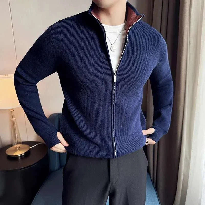 Lorenzo | Cardigan con cerniera lavorato a maglia per uomo