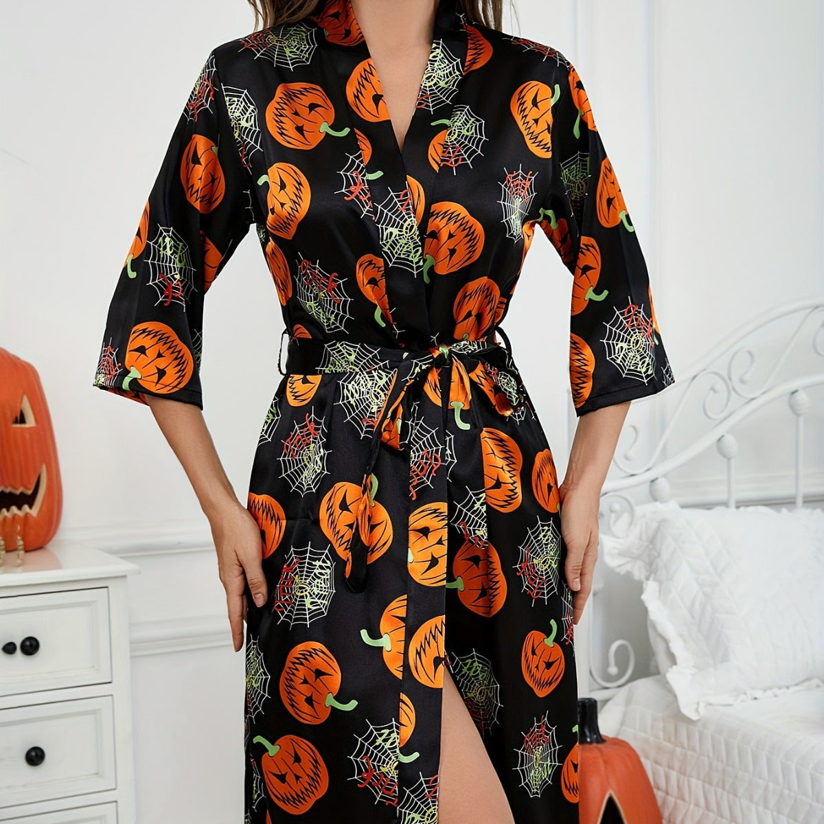 Accappatoio Kimono Zucca Costume di Halloween
