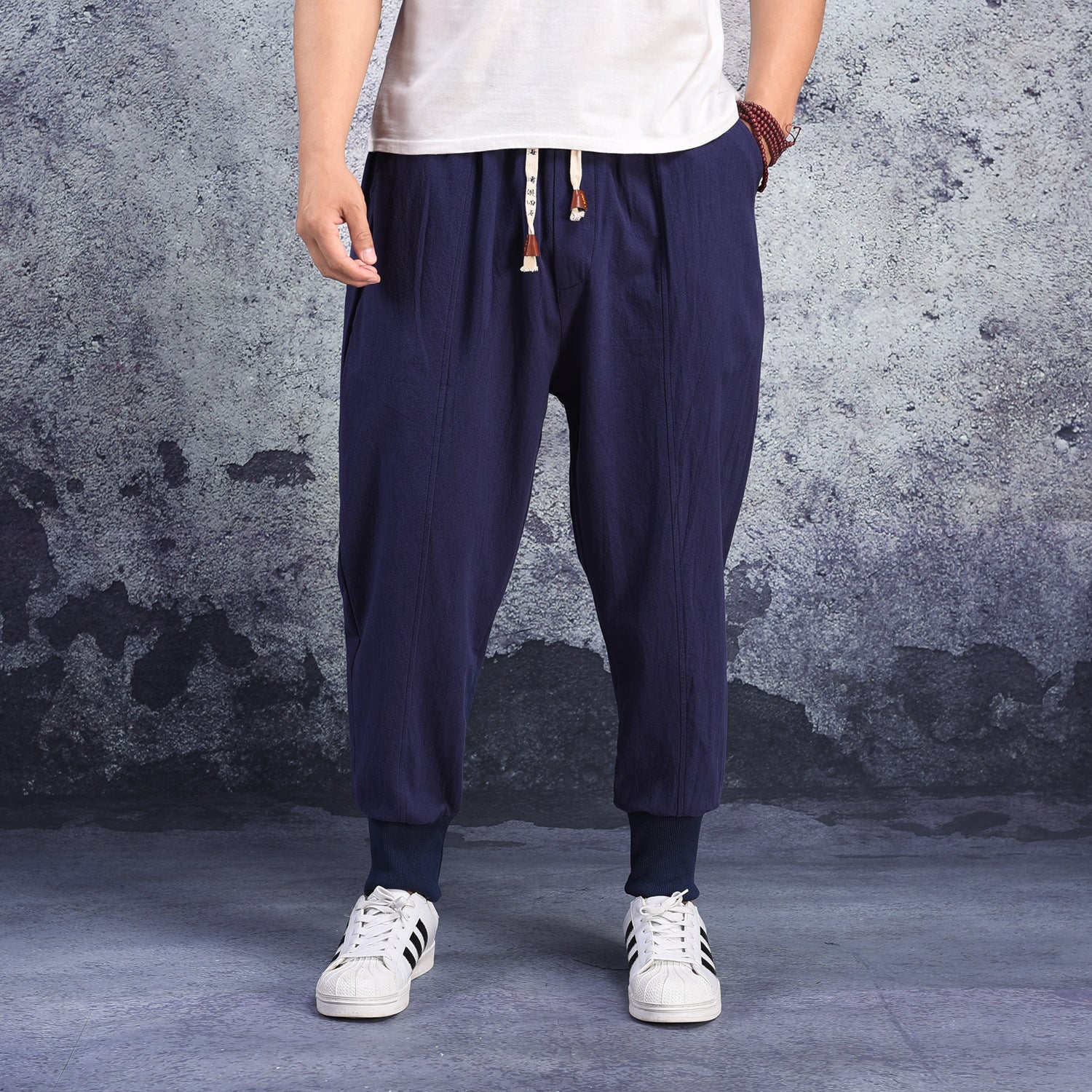 Pantaloni Harem Comodi in Cotone Neri