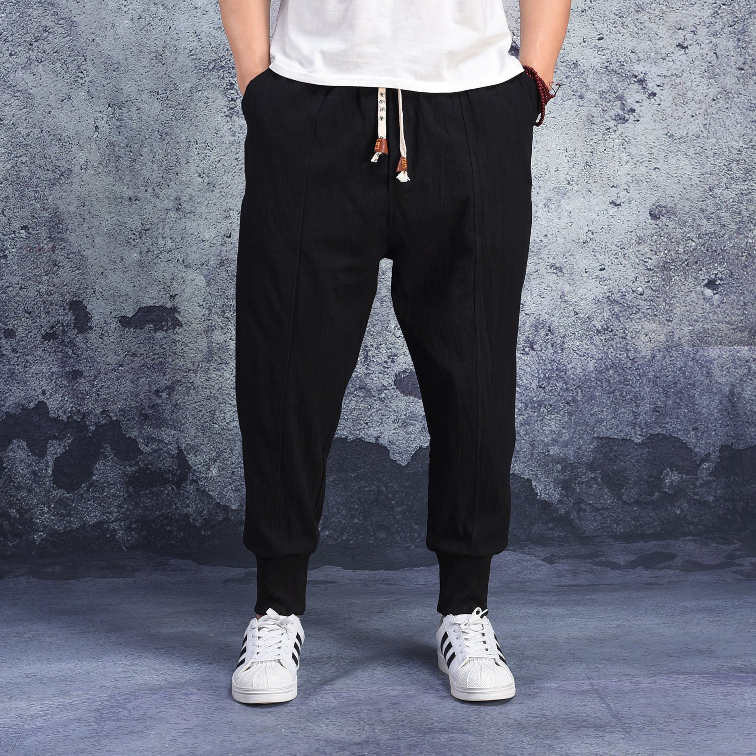 Pantaloni Harem Comodi in Cotone Rosso