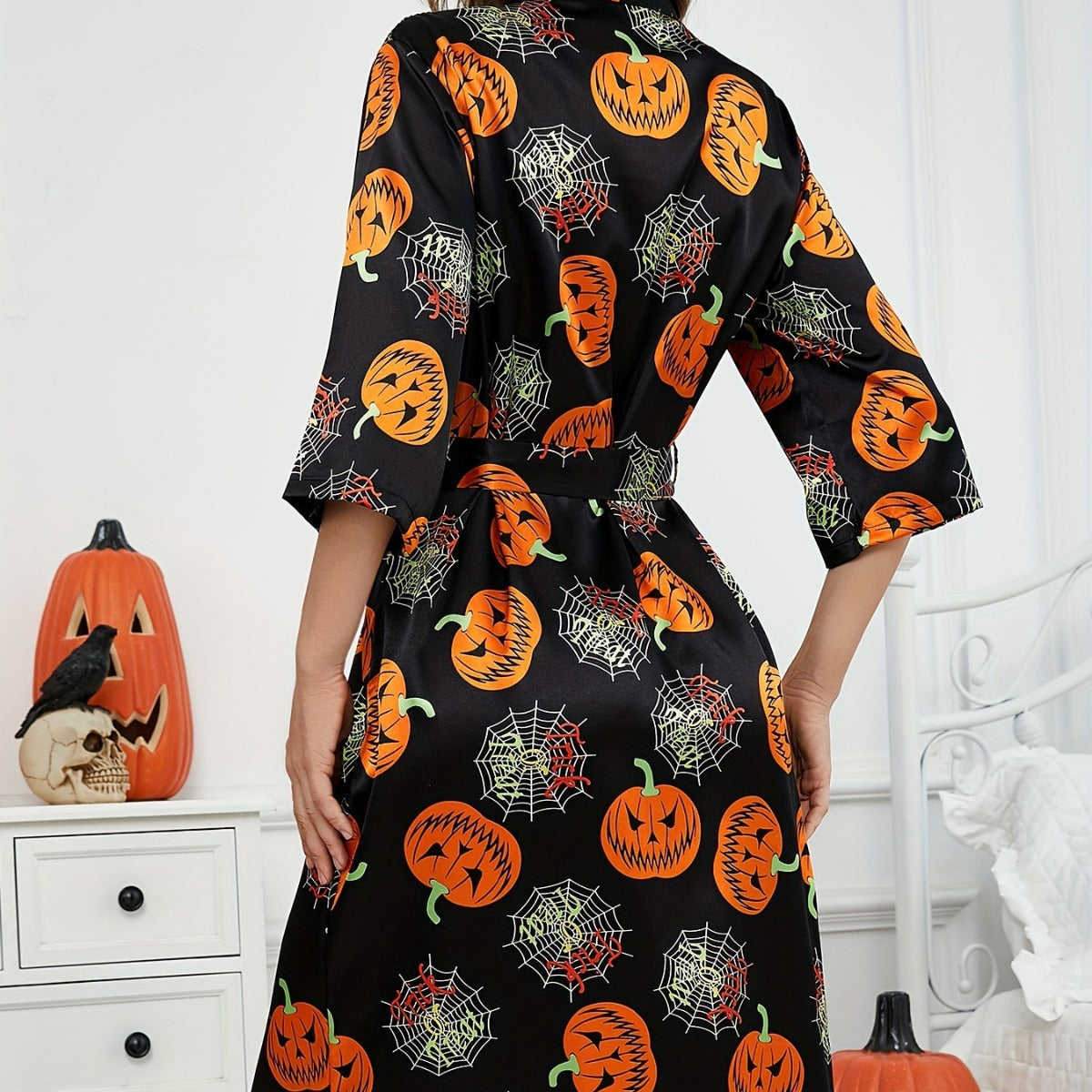 Accappatoio Kimono Zucca Costume di Halloween