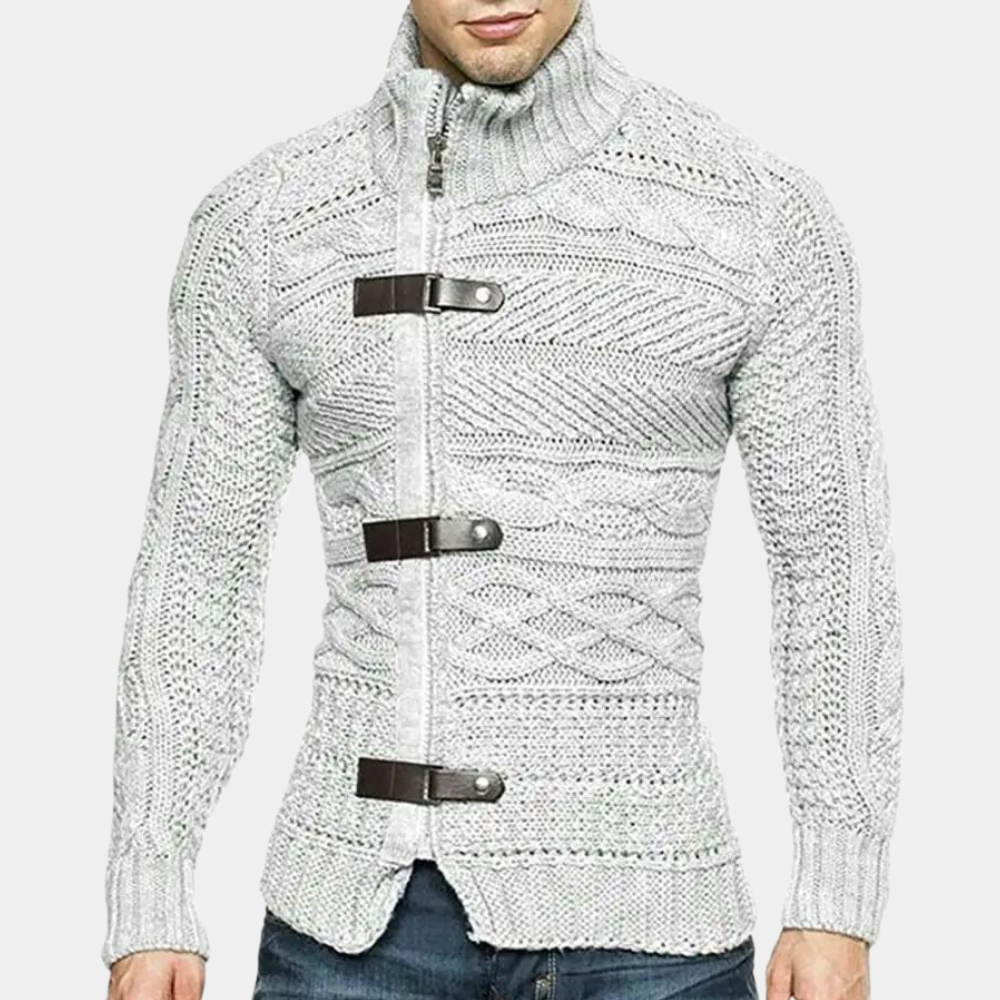 Stefano | Cardigan elegante con cerniera per uomo
