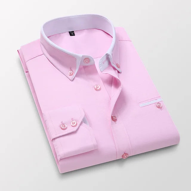 Camicia Uomo Maniche Lunghe Elegante Casual