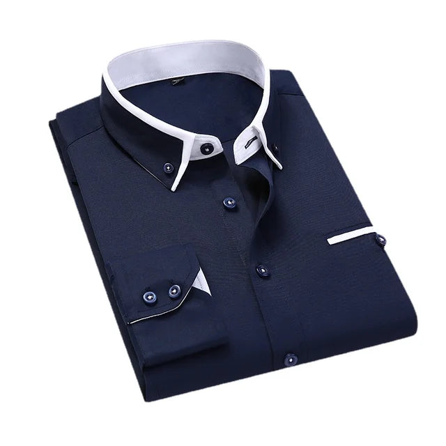 Camicia Uomo Maniche Lunghe Elegante Casual