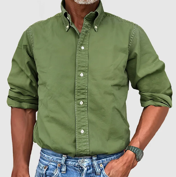 Camicia Classica in Lino a Maniche Lunghe