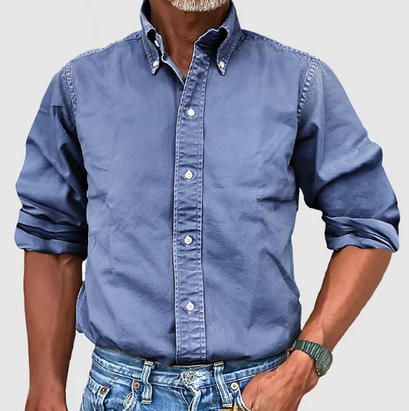 Camicia Classica in Lino a Maniche Lunghe