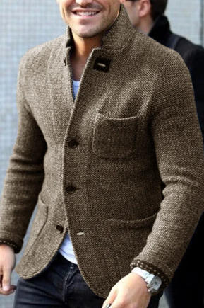 Giorgio | Cardigan retrò grigio uomo elegante