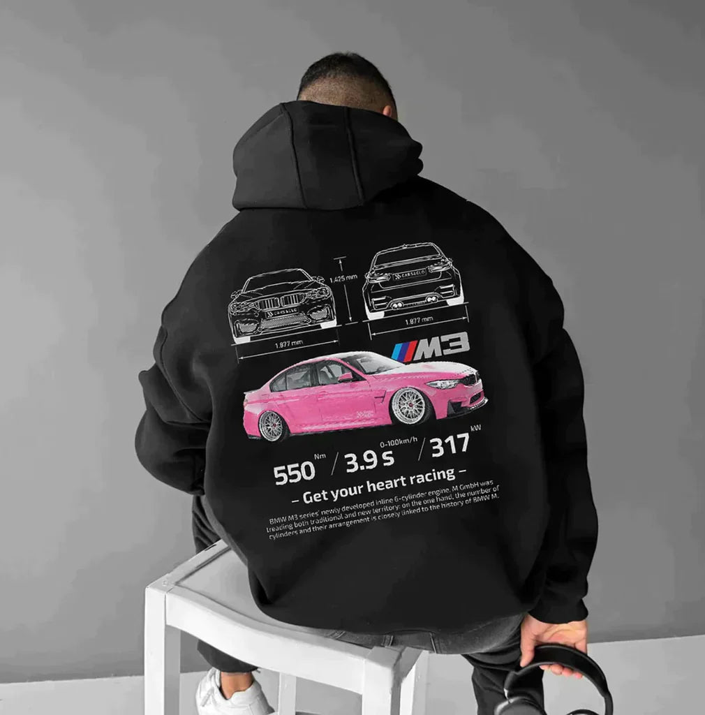 Enzo | Felpa uomo con cappuccio oversize racing