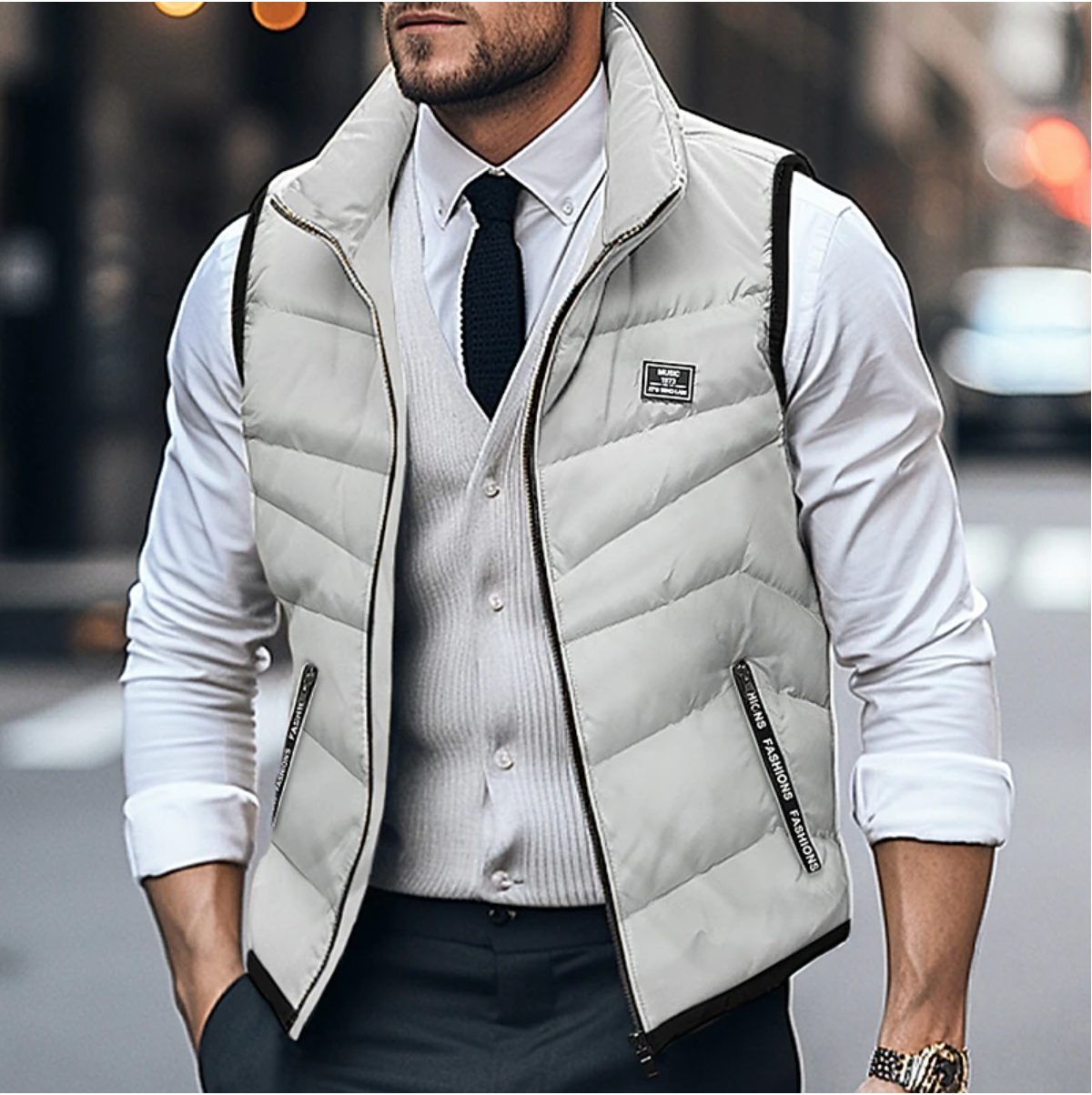Luca | Gilet trapuntato invernale uomo con zip