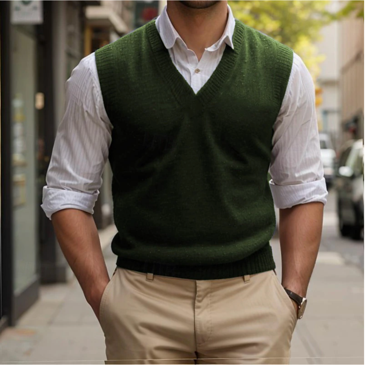 Maglione Vintage Senza Maniche